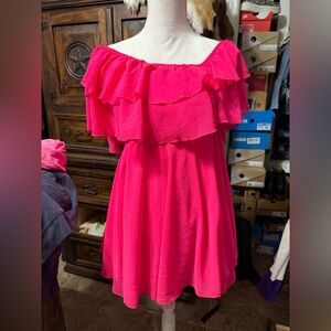 Elegant Pink Off-Shoulder Dress